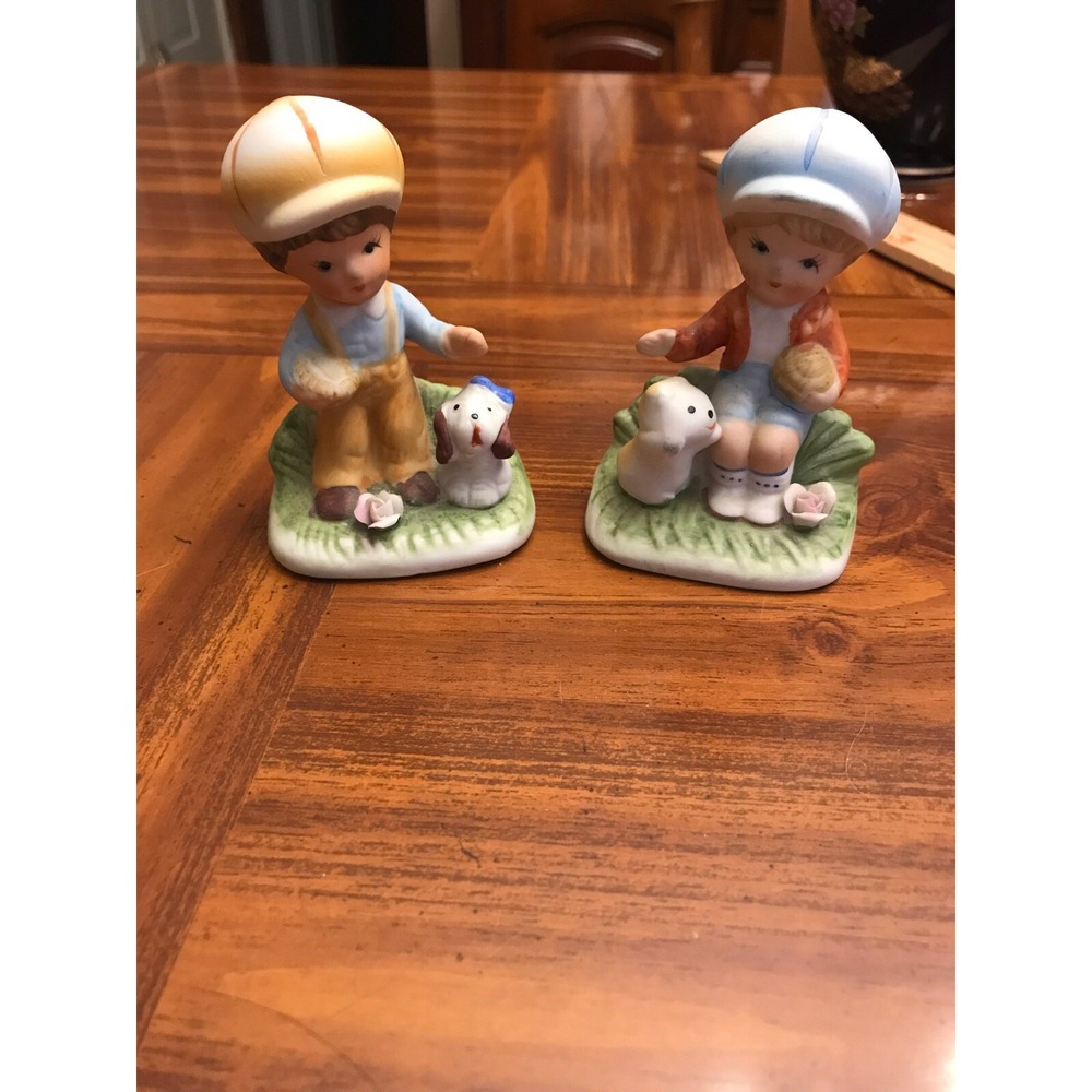 home interiors boy hats puppies 1430 set‎ 2 homco